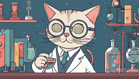 Premium Photo A Cat In A Lab Coat And Glasses
