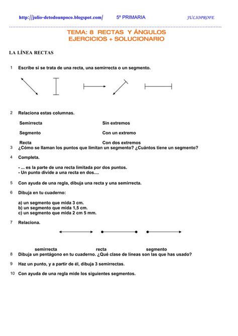 Rectas Y Ngulos Ejercicios Solucionario Pdf