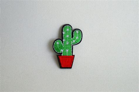 Cactus Iron On Patch Embroidered Cactus Patch Succulent Etsy