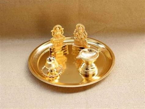 Goldgiftideas Gold Plated Lakshmi Ganesh Pooja Thali Set For Home