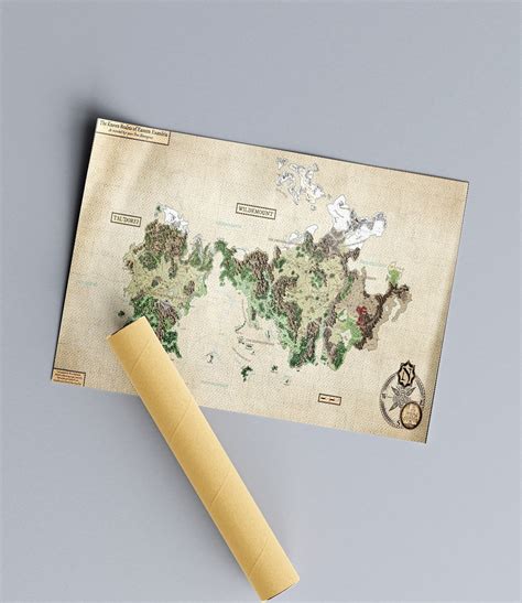 Eastern Exandria Continent Wildemount Map Print on Cotton Canvas ...