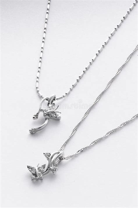 White gold necklaces stock image. Image of price, forever - 21576679