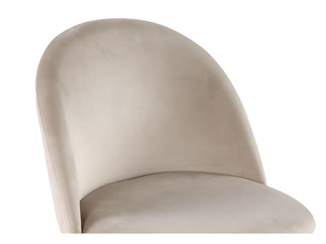 Lot de 6 chaises Velours et métal doré Beige MELBOURNE