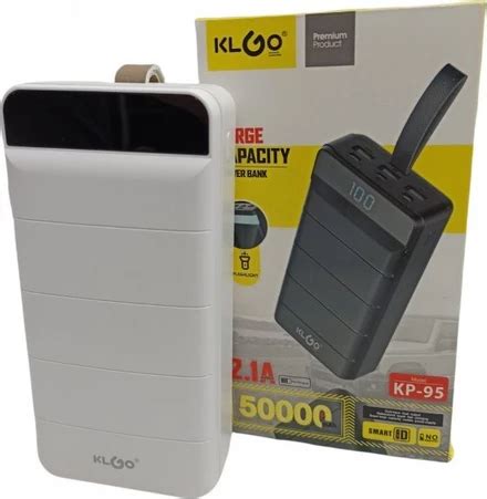 KLGO KP 95 Power Bank 50000mAh με 3 Θύρες USB A 2 Θύρες USB C White