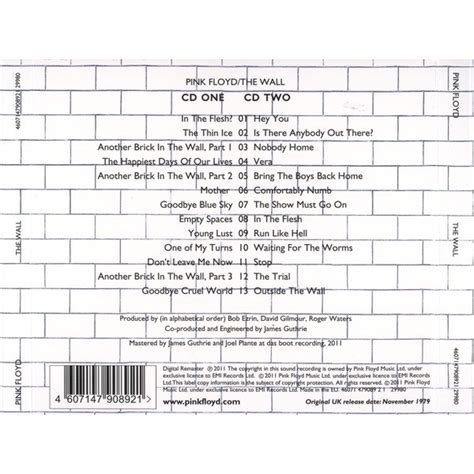 Pink Floyd The Wall Album Cover Remastered Showlat