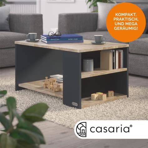 Casaria Table Basse Rectangulaire Bois Gris X X Cm Table De Salon