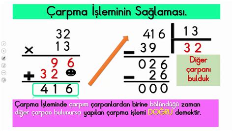 ÇARPMA İŞLEMİ SAĞLAMA KISA YOLDAN ÇARPMA 4 SINIF YouTube