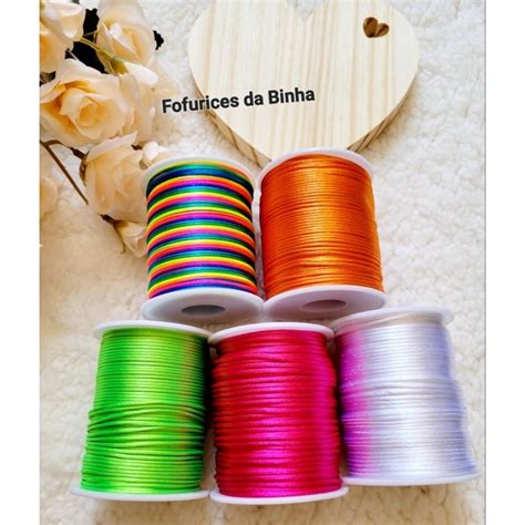 Kit 25 Metros Fio De Seda 1mm 25 Metros Cada Kit Cores Variadas