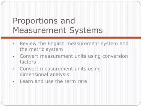 Ppt Proportions And Measurement Systems Powerpoint Presentation Free