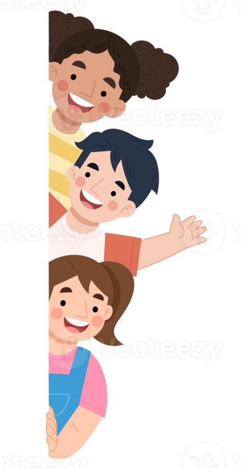 Illustration Of Children Hiding And Peeking 42541858 Png