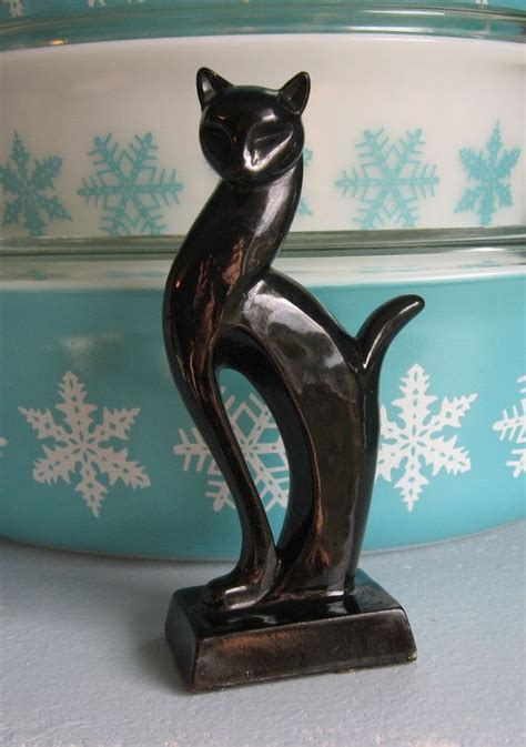 Vintage Art Deco Black Cat Figurine Sleek Black Cat Black Etsy Vintage Art Deco Art Deco Art