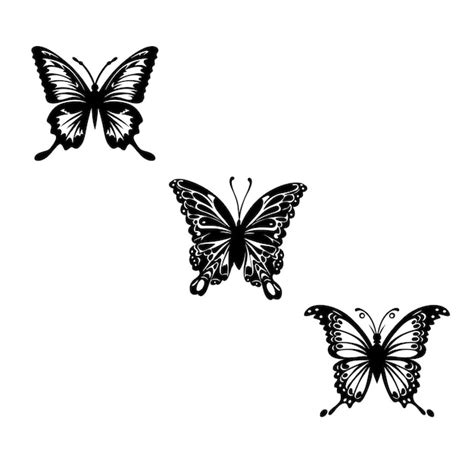 Bela Silhueta De Borboleta Vetor Premium