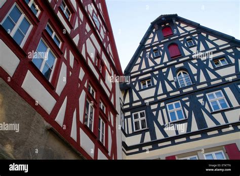 Half-timbered buildings in Rothenburg Stock Photo - Alamy