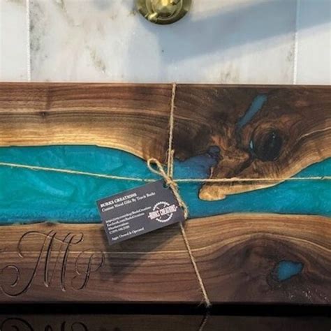 Large Black Walnut Epoxy River Charcuterie Board Etsy