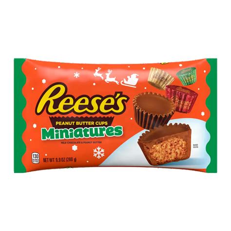 Reese S Holiday Milk Chocolate Miniatures Peanut Butter Cups 9 9 Oz Bag