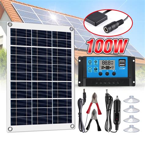 Kit De Painel Solar 100W Completo 12V USB Controlador 10 60A