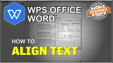 Wps Office How To Align Text Tutorial Youtube