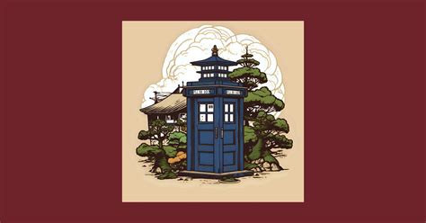 Vintage Illustration Of Tardis In Japan Tardis Travel T Shirt