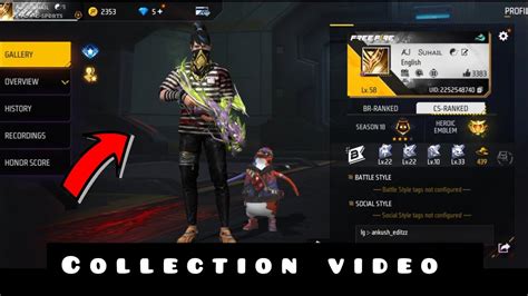 No Top Up I D Collection Video Rare Items Collection Garena Free Fire