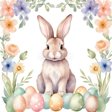 Premium Photo Easter Watercolor Bunny