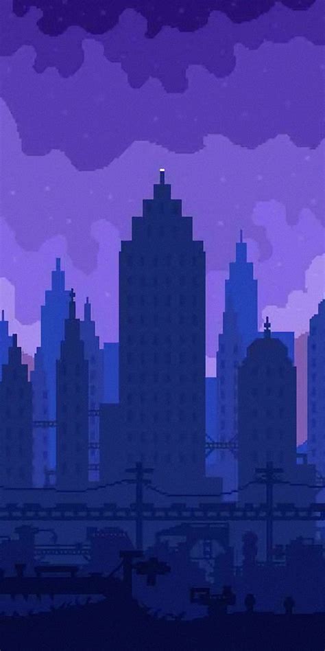 Pixel Cityscape Wallpaper