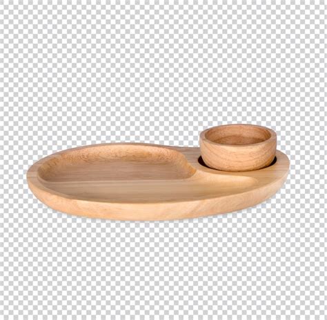 Premium Psd Wooden Tray And Wooden Cup Isolated Premium Psd