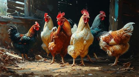 Premium Photo | Chickens in a row