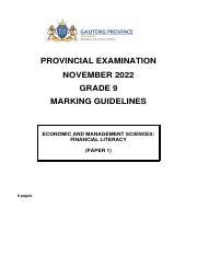 Grade Provincial Examination Economics And Management Sciences P