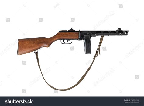 Weapon Shpagin Submachine Gun On White Stock Photo 1945855768