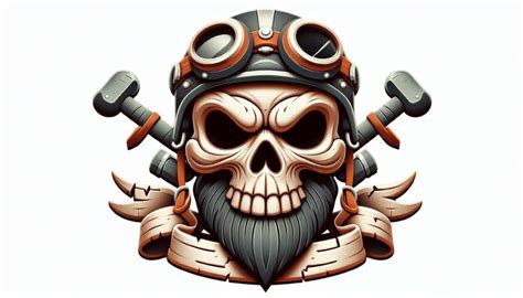 Biker Skull Logo Royalty Free Vector Image Vectorstock