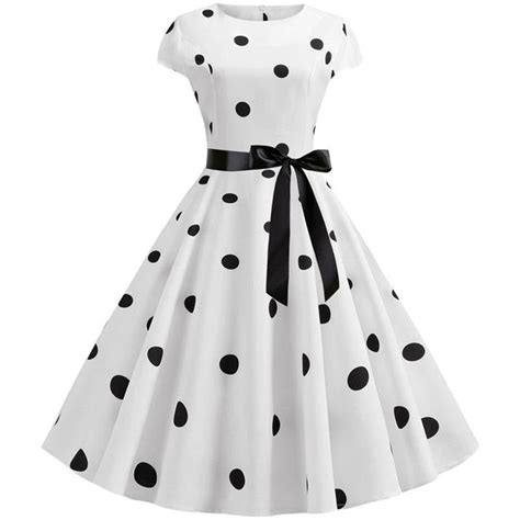 Robe Vintage Blanche à Pois Polka Dot Summer Dresses Vintage Summer Dresses Polka Dress 60s