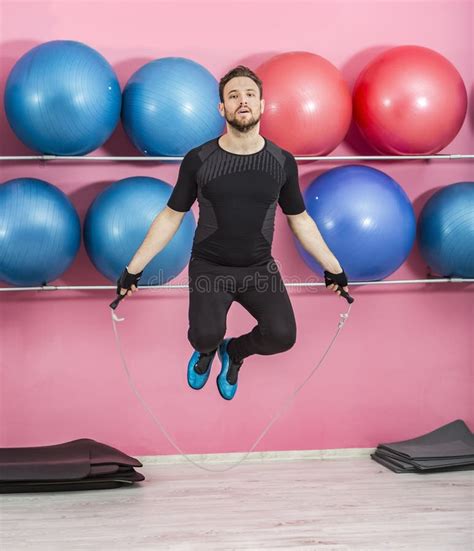 Man Jumping The Rope Stock Image Image Of Athletic 160187327