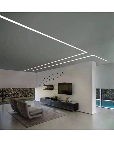 Light Strip Channels With Black Pc Diffuser For Ceiling