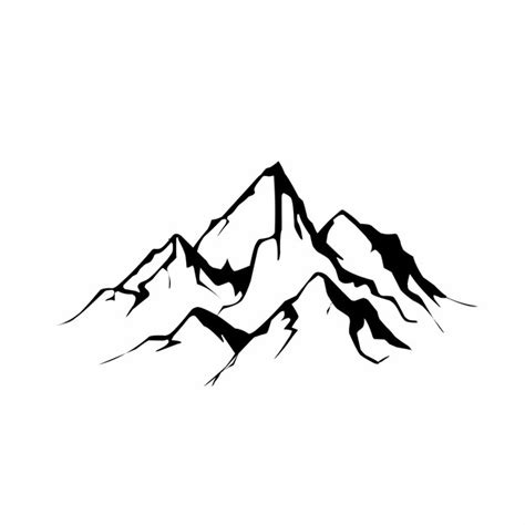 Premium Vector Hand Drawn Mountain Range Silhouette Vector Illustration