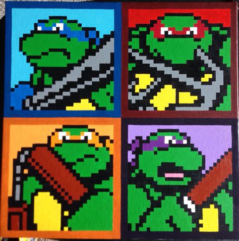 Teenage Mutant Ninja Turtles Pixel Painting Done By Select Start Art