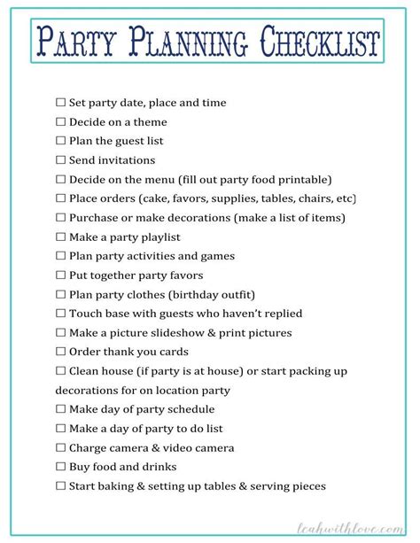 Free Party Planning Printables Navy