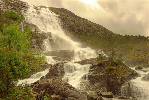 Travel Trip Journey : Langfoss Waterfall Norway