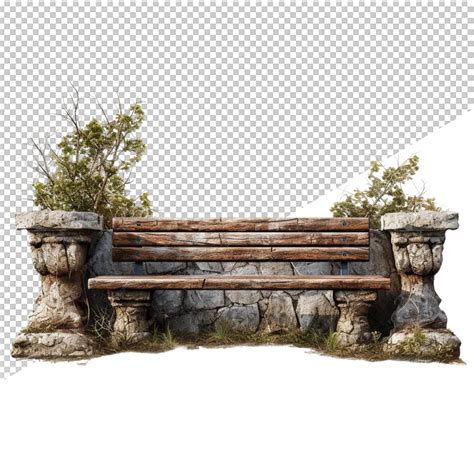 Premium PSD | A bench with a stone and stone and a stone bench