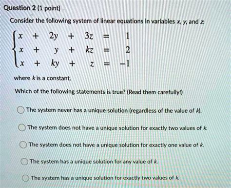 Solved Solve The Following Linear System Of Equations 4v 59 Off