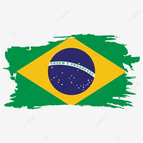 Brazil National Flag Design Vector Image With Transparent Background ...