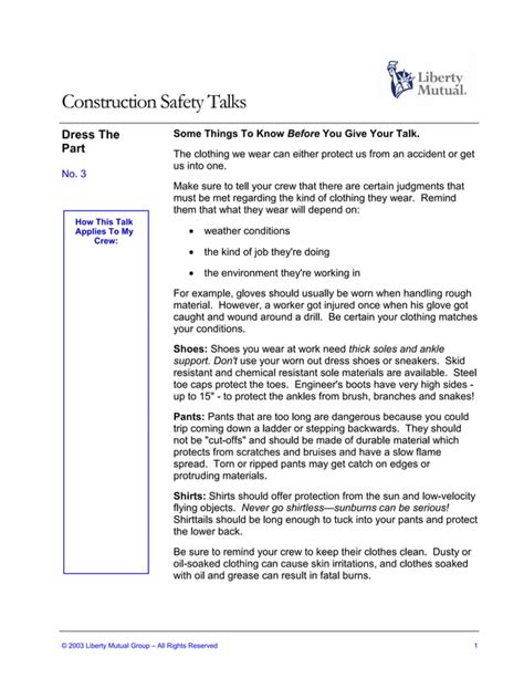 Construction Safety Talks - 03 | PDF | Free Download