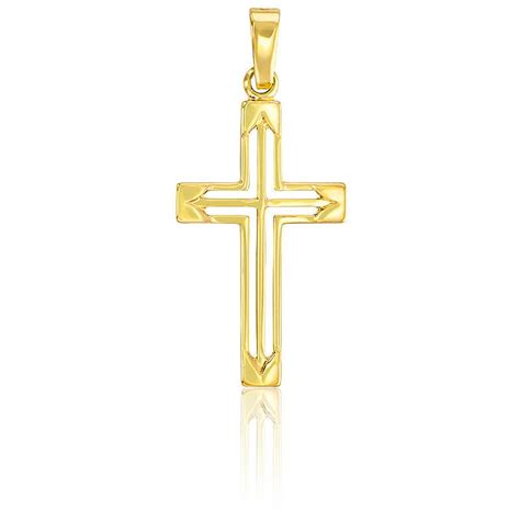 Pendentif Double Croix Or Jaune Vandona Ocarat