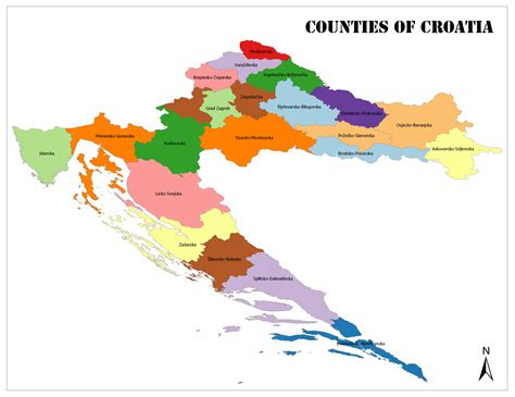 Counties of Croatia | Mappr