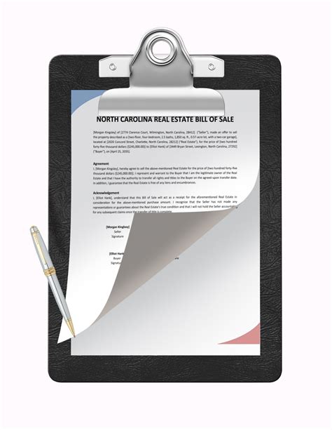 North Carolina Real Estate Bill Of Sale Template In Word PDF Google