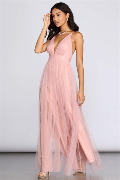 Elisabeth Pleated Tulle Formal Dress Blush Pink Bridesmaid Dresses