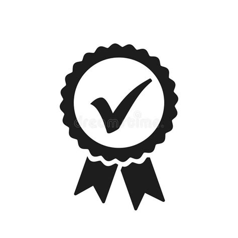 Approval Check Mark Icon Isolated On Black And White Background