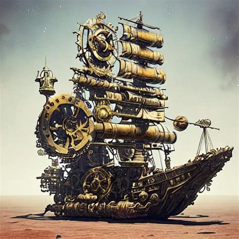 Small Steampunk Spaceschooner Fantasy Based A Lot OpenArt