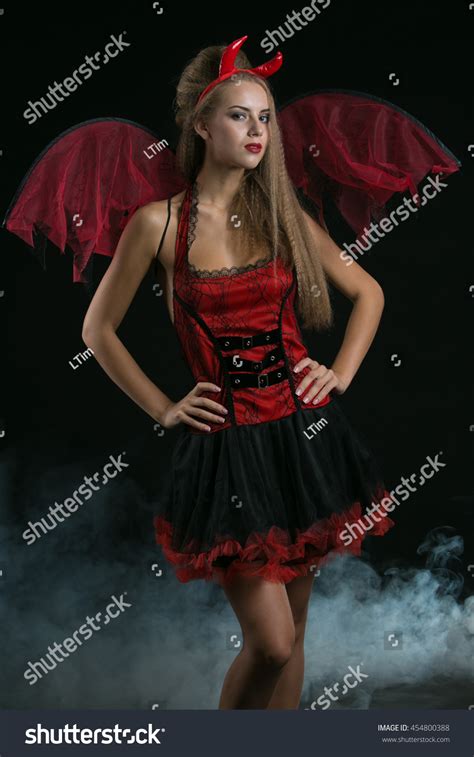 Sexy Blonde Girl Wearing Halloween Costume Stock Photo Shutterstock