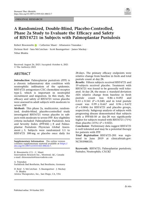 PDF A Randomized Double Blind Placebo Controlled Phase 2a Study To