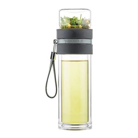 T Bottle Double Walled Glass Sieve Honey Yellow Style De Vie